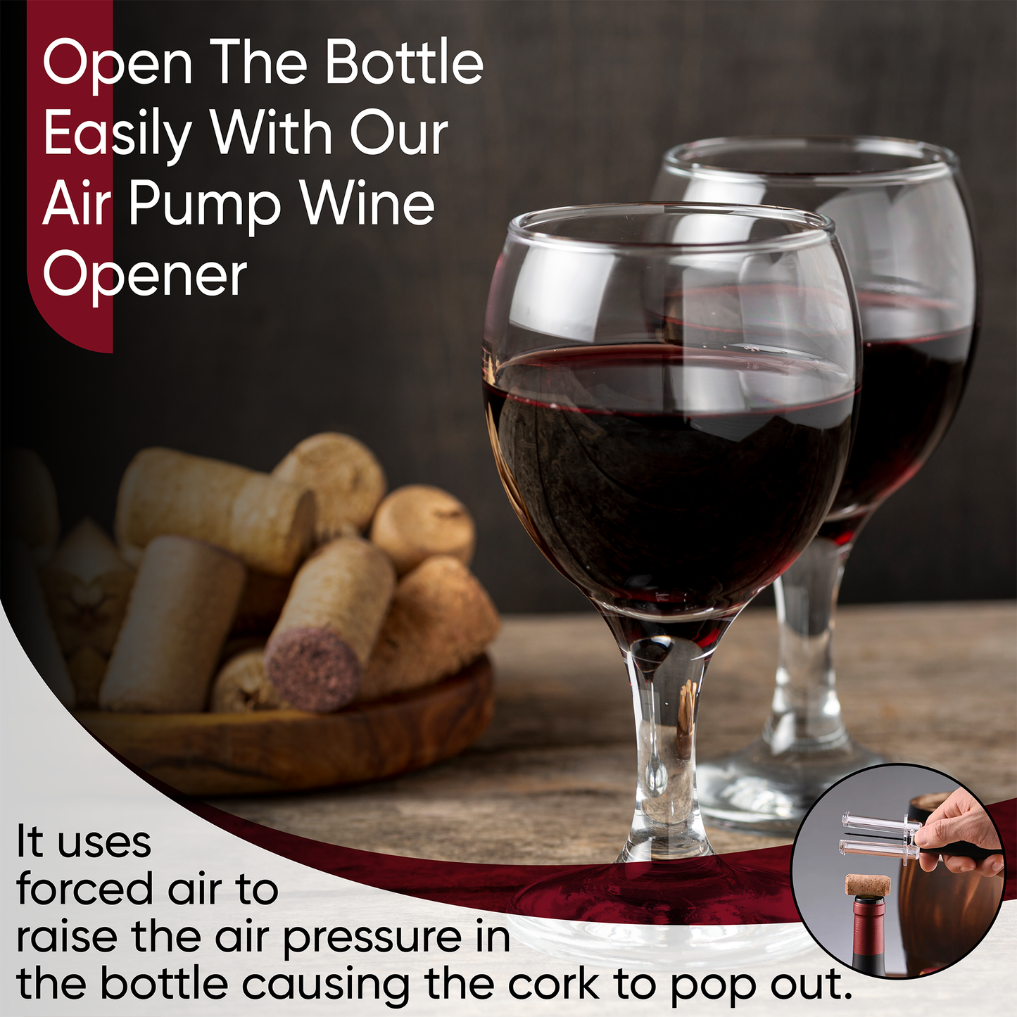 Air Pump Wine Opener - Gift for Wine Lovers